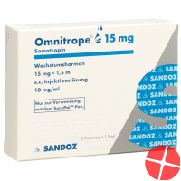 Omnitrope cartridge for SurePal Inj Lös 15 mg / 1.5ml 5 pcs