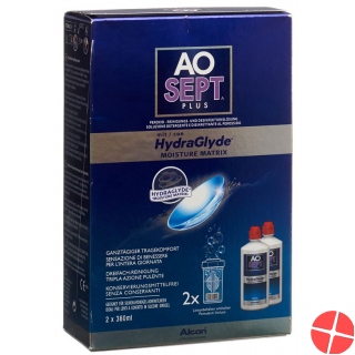 Aosept Plus HydraGlyde with 2 x 360 ml