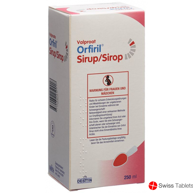 Orfiril syrup 300 mg / 5ml Fl 250 ml