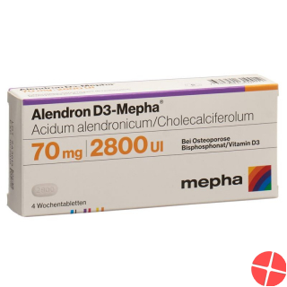 Alendron D3 Mepha week 70/2800 tablets 4 pcs