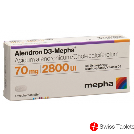 Alendron D3 Mepha week 70/2800 tablets 4 pcs