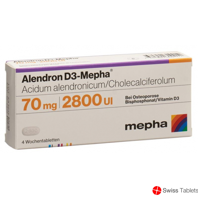 Alendron D3 Mepha week 70/2800 tablets 4 pcs