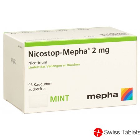 Nico stop Mepha gum 2 mg mint 96 pcs
