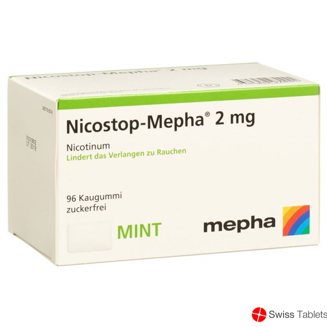 Nico stop Mepha gum 2 mg mint 96 pcs