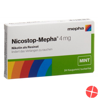 Nico stop Mepha gum 4 mg mint 24 pcs