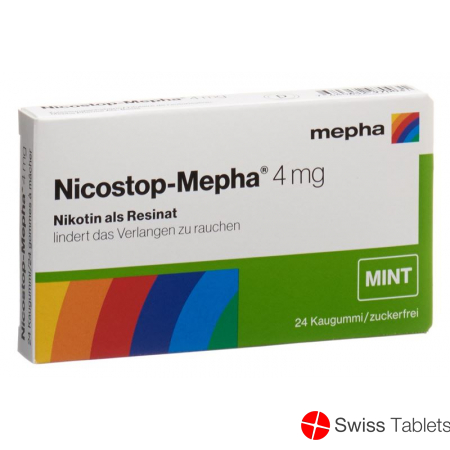 Nico stop Mepha gum 4 mg mint 24 pcs