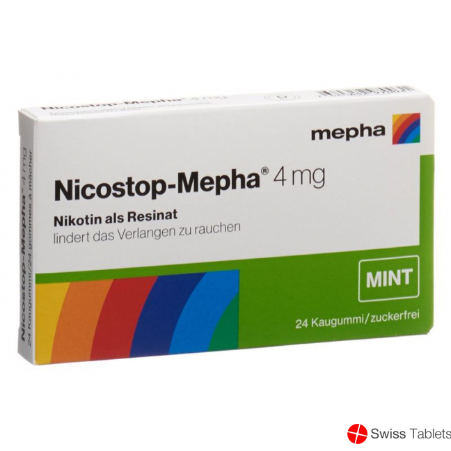 Nico stop Mepha gum 4 mg mint 24 pcs