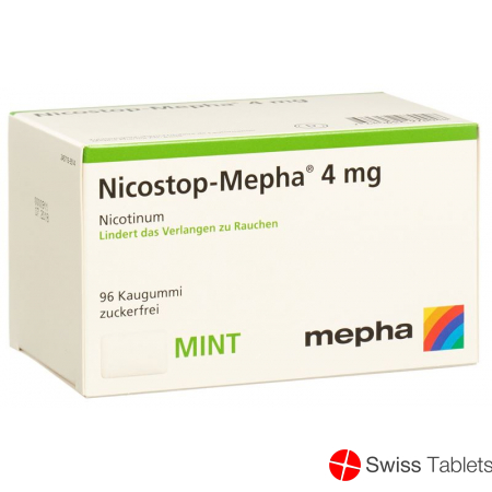 Nico stop Mepha gum 4 mg mint 96 pcs