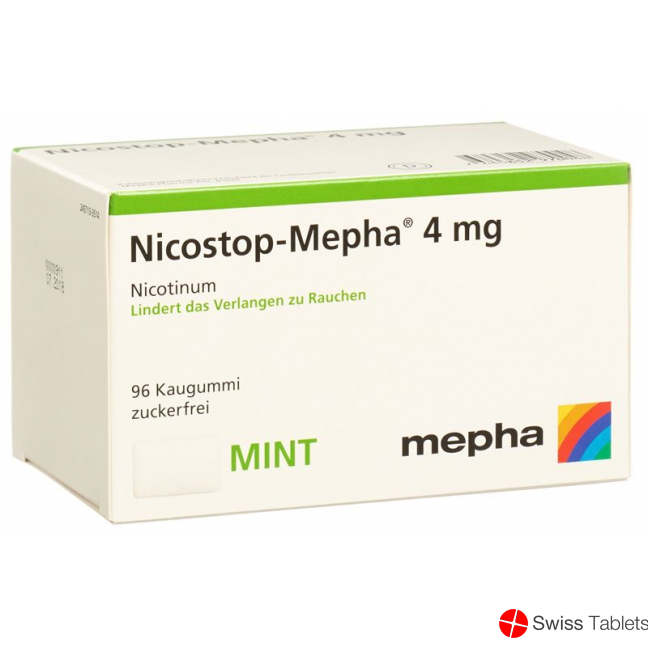 Nico stop Mepha gum 4 mg mint 96 pcs