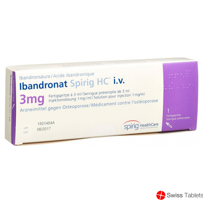 Ibandronate Spirig HC Inj Lös 3 mg / 3ml i.v. Fertspr 3 ml