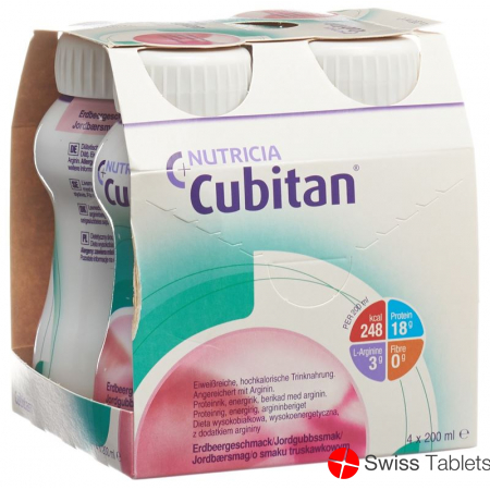 Cubitan liquid food strawberry 4 x 200 ml
