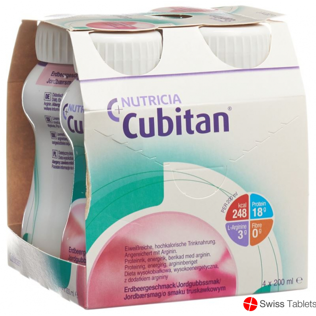Cubitan liquid food strawberry 4 x 200 ml