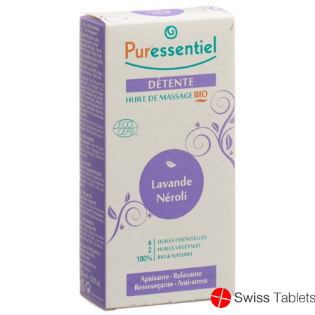 Puressentiel 100 ml relaxing lavender neroli massage oil bio