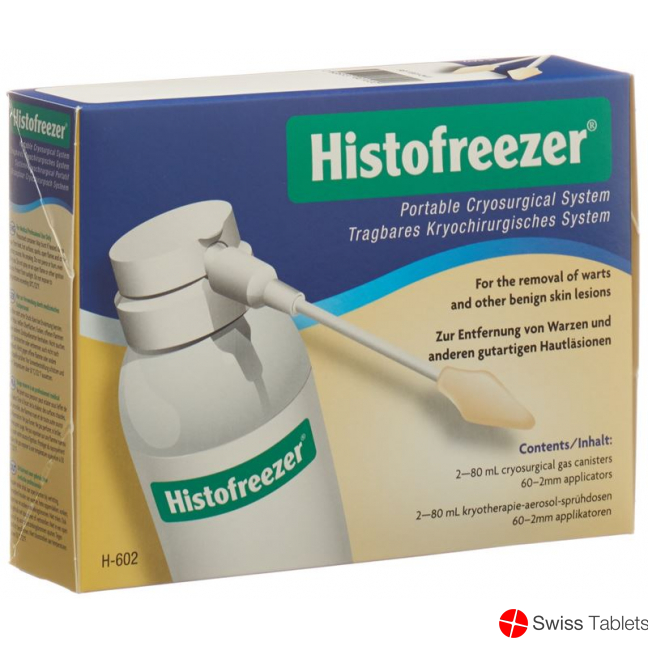 Histofreezer for warts and benign skin lesions small 2mm with 60 applicators 2 x 80 ml