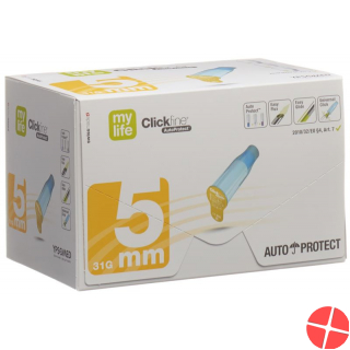 mylife Clickfine Autoprotect pen needle 5mm 100 pcs
