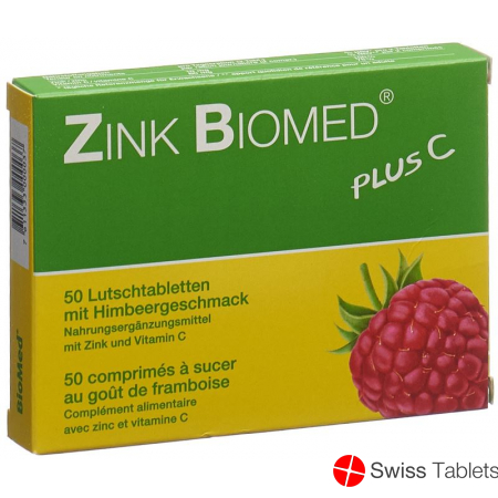 Biomed zinc plus C Lutschtabl raspberry 50 pcs