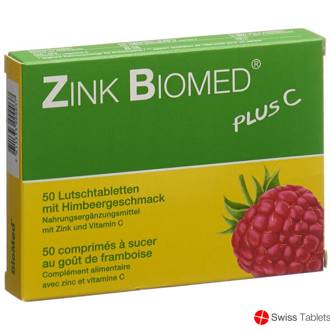 Biomed zinc plus C Lutschtabl raspberry 50 pcs