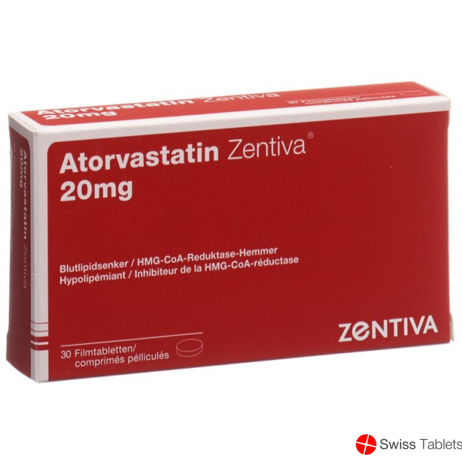 Atorvastatin 20 mg Zentiva Filmtabl 30 pcs