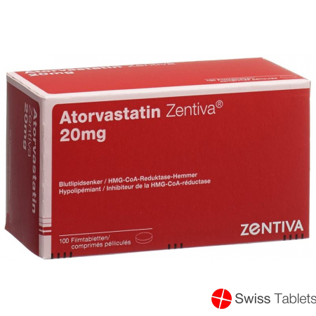 Atorvastatin 20 mg Zentiva Filmtabl 100 pcs