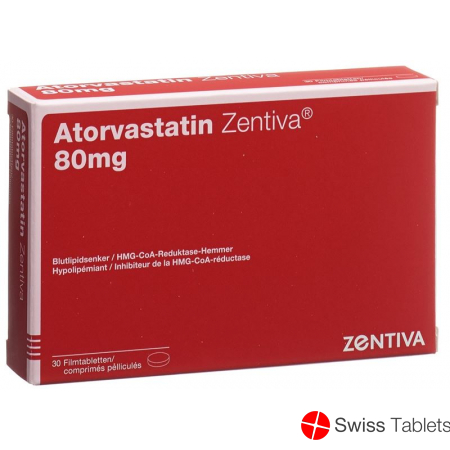 Atorvastatin 80 mg Zentiva Filmtabl 30 pcs