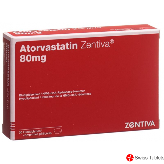 Atorvastatin 80 mg Zentiva Filmtabl 30 pcs
