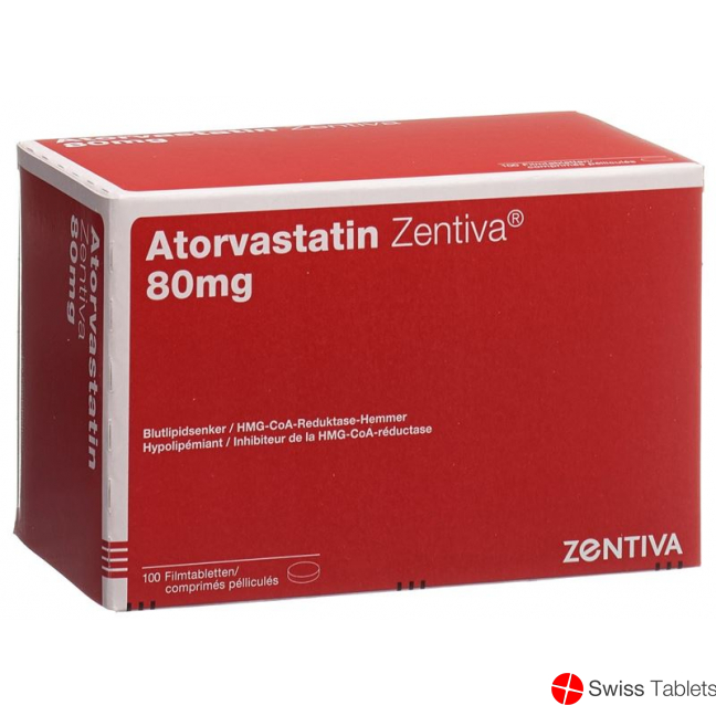 Atorvastatin 80 mg Zentiva Filmtabl 100 pcs