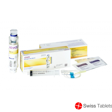 Advate Trockensub 3000 IU solvent with 5 ml Durchstf