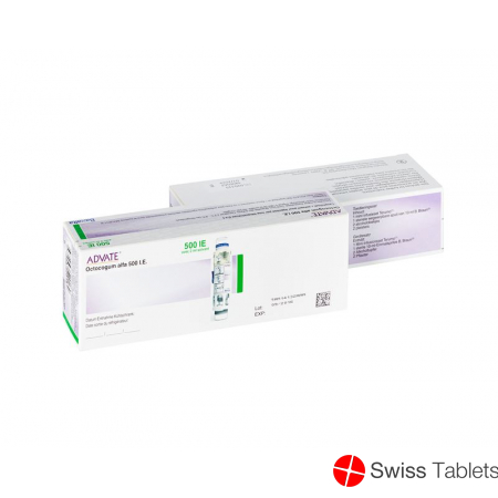 Advate Trockensub 500 IU with 2 ml solvent Durchstf
