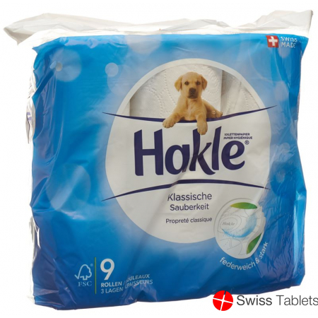 Hakle Classic cleanliness of toilet paper white FSC 9 units