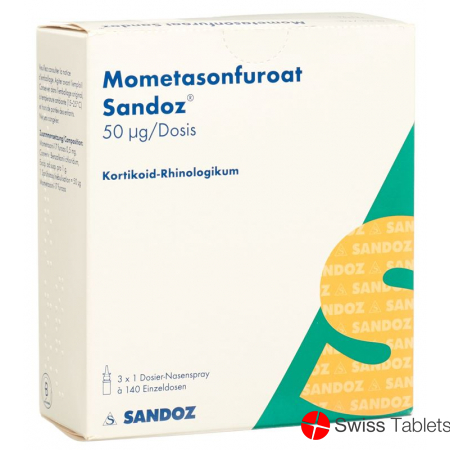 Mometasone furoate nasal spray 50 mcg Sandoz 3 Dosierspr 140 Dos