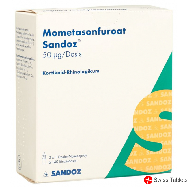 Mometasone furoate nasal spray 50 mcg Sandoz 3 Dosierspr 140 Dos
