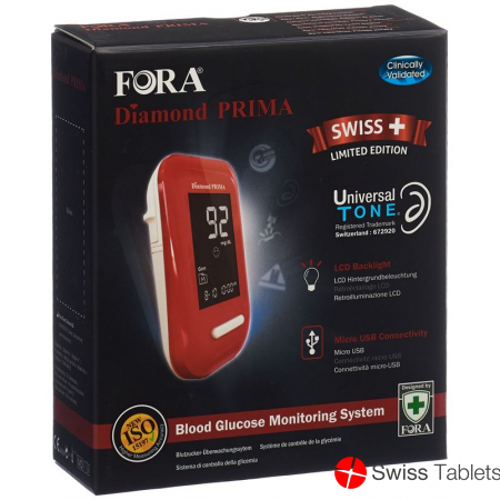 Fora Diamond Prima Blood Glucose Meter Red Mmol/l buy online