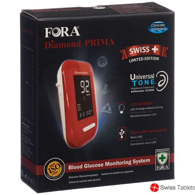 Fora Diamond Prima Blood Glucose Meter Red Mmol/l buy online