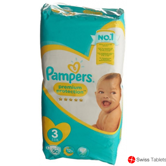 Pampers Premium Protection Gr3 6-10kg Midi Sparpackung 50 pcs