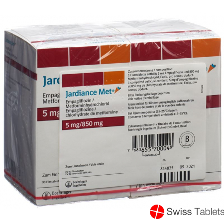 Jardiance Met Filmtabl 5/850 mg 2 x 90 pcs