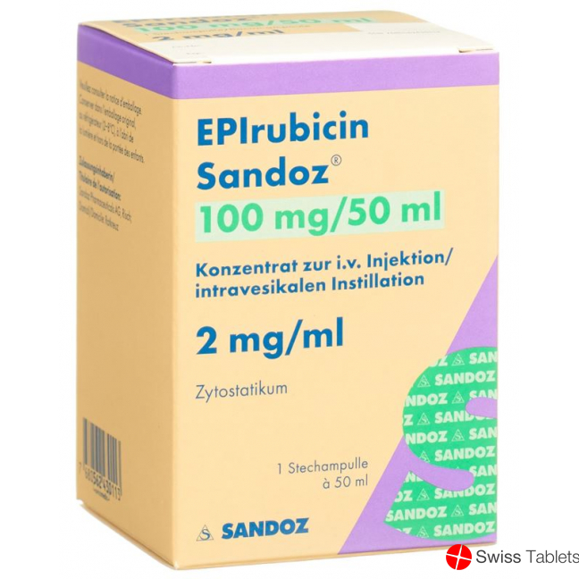 Epirubicin Sandoz 100 mg / 50 ml 50ml Durchstf