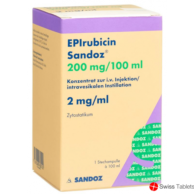 Epirubicin Sandoz 200 mg / 100ml 100 ml Durchstf