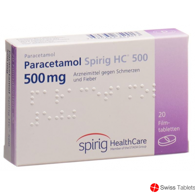 Paracetamol Spirig HC Filmtabl 500 mg 20 pieces