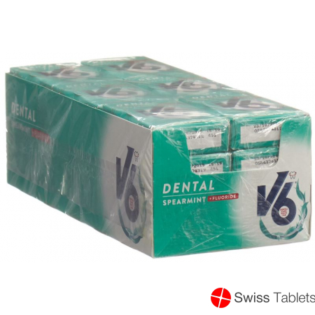 V6 Dental Care Gum Spearmint + 24 fluorides Box