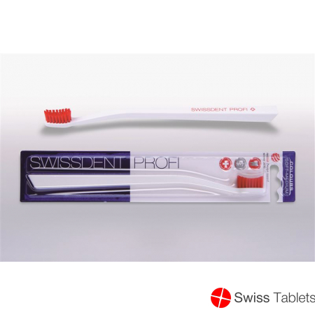 Swissdent Colors white toothbrush / red soft-medium