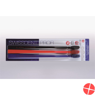 Swissdent Colors Toothbrush Trio black red blue soft-medium