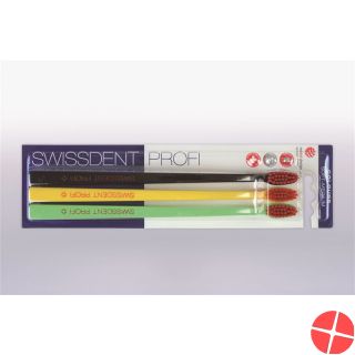 Swissdent Colors Toothbrush Trio black yellow green soft-medium