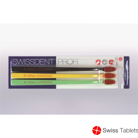 Swissdent Colors Toothbrush Trio black yellow green soft-medium