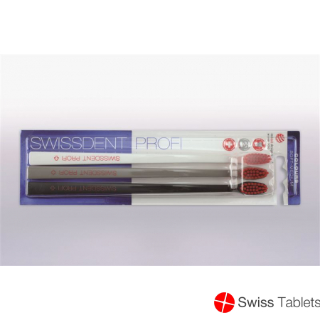 Swissdent Colors Toothbrush Trio white gray black soft-medium