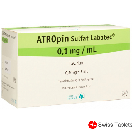 Atropine sulfate Labatec Inj Lös 0.5 mg / 5 ml 10 ml 5 Fertspr Atropine sulfate Labatec Inj Lös 0.5 mg / 5 ml 10 ml 5 Fertspr