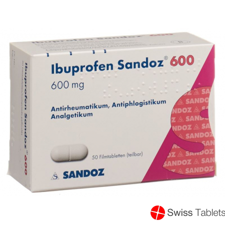 Ibuprofen 600 mg Sandoz Filmtabl 50 pcs