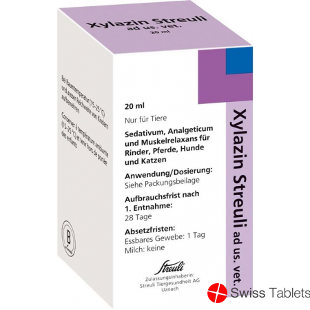 Xylazin Streuli Injektionslösung 20mg/ml Ad Us Vet. 20ml buy online