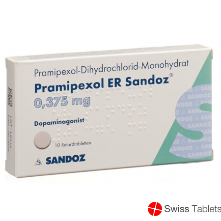 Pramipexole ER Sandoz 0.375 mg 10 tablets