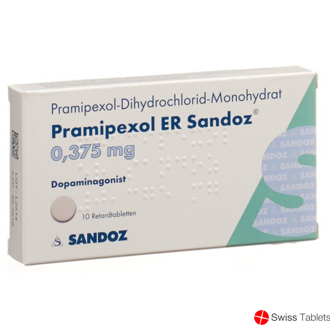 Pramipexole ER Sandoz 0.375 mg 10 tablets