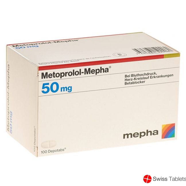 Metoprolol Mepha Depotabs 50 mg 100 pcs